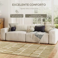 HOMCOM Tapete Sala de Estar 170x120 cm Tapete Lavável na Máquina de Lavar Pelo Curto Estilo Moderno Creme(m-4)
