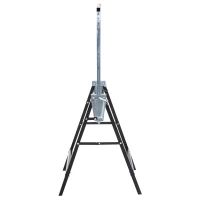 HOMCOM Set de 2 Caballetes Metálicos Plegables con Altura Ajustable Caballetes de Sierra de Acero 68x58x80-130 cm Negro(m-6)