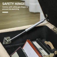 HOMCOM 57L Teddy Fleece Storage Ottoman - Cream(m-7)