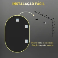 HOMCOM Espelho Casa de Banho 60x90 cm Espelho Decorativo de Parede com Estrutura de Alumínio Horizontal ou Vertical Dourado(m-7)