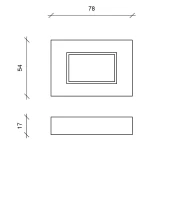 STONES Șemineu bio montat pe perete 17cm X 78cm H. 54cm(m-4)