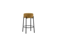 STONES Set 2 scaune de bar din țesătură galben ocru cu picioare metalice negre 41cm X 41cm H. 67cm(m-4)