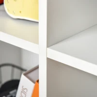 HOMCOM Modernes Würfelregal aus Holz mit 6 Fächern, 65,5x30x97,5 cm, Weiß(m-4)