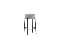 STONES Set 2 scaune de bar din țesătură gri deschis cu picioare metalice negre 41cm X 41cm H. 67cm(m-4)