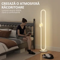 HOMCOM Lampă de Podea LED Reglabilă în formă de Notă Muzicală Albă(m-5)