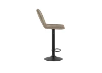 STONES Set 2 scaune de bar  reglabile din țesătură easy-clean bej cu picioare negre 45cm X 52cm H. 88,5/103,5cm(m-3)