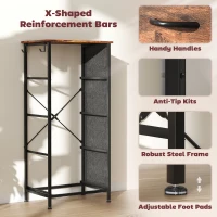 HOMCOM Chest of Four Fabric Drawers - Rustic Brown(m-7)