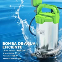 Outsunny Bomba Sumergible de 1100 W para Aguas Sucias con Caudal de 18.000 l/h y Control Automático Mediante Flotador(m-4)