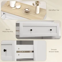 HOMCOM Sideboard Storage Cabinet, Morden Kitchen Cupboard with Adjustable Shelf, Drawer and Double Doors, Sideboard for Living Room, Dining Room, Hallway, White(m-7)