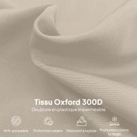 Outsunny Housse de protection imperméable pour parasol déporté avec fermeture éclair et cordon de serrage tissu Oxford avec revêtement PVC étanche Ø 56 x 220 cm beige et café(m-5)