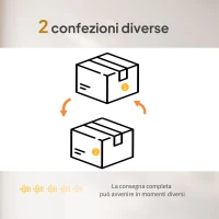 Outsunny Set Salotto in Rattan da Giardino con Divano Modulabile, Cuscini e Tavolino da Caffè, Grigio(m-8)