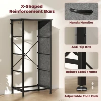 HOMCOM Chest of Four Fabric Drawers - Charcoal Grey(m-7)