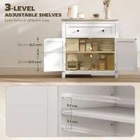 HOMCOM Sideboard Storage Cabinet, Morden Kitchen Cupboard with Adjustable Shelf, Drawer and Double Doors, Sideboard for Living Room, Dining Room, Hallway, White(m-5)