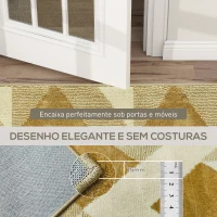 HOMCOM Tapete Sala de Estar 170x120 cm Tapete Lavável na Máquina de Lavar Pelo Curto Estilo Moderno Creme e Marrom Claro(m-8)