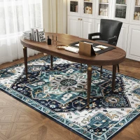 HOMCOM Alfombra Boho Antideslizante y Lavable a Pelo Corto para Sala y Dormitorio, 230x160 cm, Multicolor(m-3)