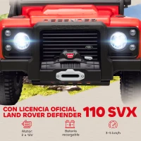 AIYAPLAY Coche Eléctrico para Niños con Licencia Land Rover 12V Control Remoto Sistema de Suspensión USB MP3 Faros Rojo(m-4)