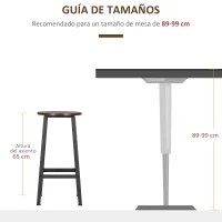 HOMCOM Juego de 2 Taburetes Altos de Cocina Altura 65 cm con Asiento de Melamina y Patas de Acero Marrón Rústico(m-7)