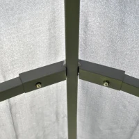 Outsunny Tonnelle barnum pavillon de jardin style colonial double toit toiles latérales amovibles 3L x 4l x 2,8H m gris(m-14)