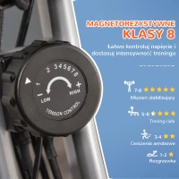 HOMCOM Rower treningowy trenażer rowerowy rower stacjonarny wyświetlacz LCD składany regulowany szary(m-6)