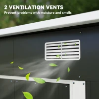 Outsunny 7 x 4ft Outdoor Storage Shed with Foundation Kit, Lean to Metal Garden Shed for Log, Rubbish Bin, Tool, Lawnmower, Bike, Patio and Lawn Use, Black(m-7)