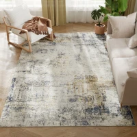 HOMCOM Tappeto per soggiorno, Poliestere, design artistico moderno, lavabile, Grigio(m-2)