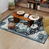 HOMCOM Alfombra Boho Antideslizante y Lavable a Pelo Corto para Sala y Dormitorio, 230x160 cm, Multicolor(m-4)