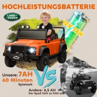AIYAPLAY Kinder-Elektroauto, 12V batterij-werking, afstandsbediening, muziekfunctie, claxon, LED-lichten, Oranje(m-5)