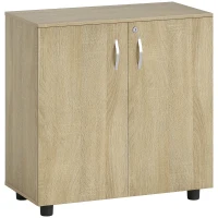 Vinsetto Mueble de Oficina Portadocumentos Multiusos con Cerradura, 2 Puertas y Estante Interior, 80x40x80 cm, Roble(m-1)