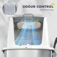 PawHut Litière pour chat en acier inoxydable, litière pour chat fermée avec pelle, sac désodorisant, entrée sortie(m-4)