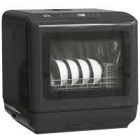 HOMCOM 6L Five-Mode Tabletop Dishwasher - Black(m-1)