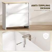 HOMCOM Sideboard Storage Cabinet, Morden Kitchen Cupboard with Adjustable Shelf, Drawer and Double Doors, Sideboard for Living Room, Dining Room, Hallway, White(m-6)