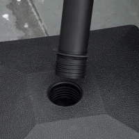 Outsunny Base de Sombrilla con 4 Ruedas Bloqueables Soporte de Parasol Rellenable de Arena 18 kg o Agua 16 kg para Jardín Patio Terraza 45x45x39 cm Negro(m-11)