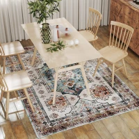 HOMCOM Vintage Teppich Rutschfest und Waschbar Kurzflor für Wohnzimmer und Schlafzimmer, 230x160 cm, Multicolor(m-3)