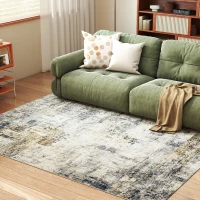 HOMCOM Tapis de salon en polyester avec motif artistique moderne, lavable, Gris(m-2)