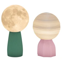 HOMCOM Ensemble de lampes de table en forme de planètes, tricolore, USB, en plastique, Blanc(m-1)