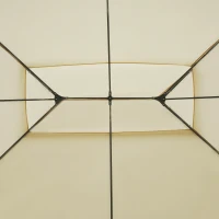 Outsunny Tonnelle Barnum pavillon de Jardin Style Colonial Double Toit Toiles latérales Amovibles 3L x 4l x 2,8H m crème(m-11)
