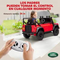 AIYAPLAY Coche Eléctrico para Niños con Licencia Land Rover 12V Control Remoto Sistema de Suspensión USB MP3 Faros Rojo(m-8)