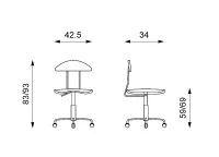 STONES Scaun din polipropilenă 34cm X 42.5cm H. 83/93cm(m-2)