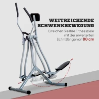 HOMCOM Crosstrainer, Heimtrainer, LCD-Display, einstellbares Brustpolster, Stahl, Silber, 96 x 60 x 152cm(m-4)