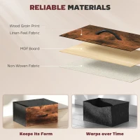 HOMCOM Chest of Four Fabric Drawers - Rustic Brown(m-6)