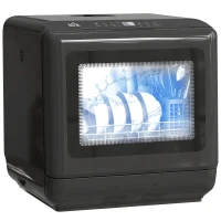 HOMCOM 6L Five-Mode Tabletop Dishwasher - Black(m-10)