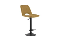 STONES Set 2 scaune de bar  reglabile din țesătură easy-clean galben cu picioare negre 45cm X 52cm H. 88,5/103,5cm(m-5)