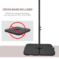 Outsunny 3m Square Canopy Cantilever Parasol, with Cross Base - Brown(m-6)