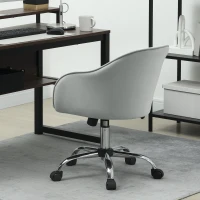 HOMCOM 46-56 cm Velvet-feel Office Chair - Grey(m-8)