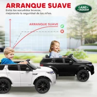 AIYAPLAY Coche Eléctrico para Niños con Licencia Land Rover Discovery Sport Batería 12V Mando a Distancia Faros y Música Negro(m-6)