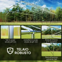 Outsunny Tendone da Giardino con Pareti Removibili, in Acciaio e PP, 12x6x3.2 m, Bianco(m-4)