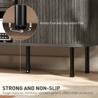 HOMCOM TV Stand Cabinet for TVs up to 55 Inches, TV Unit with Storage Shelves and Cupboard for Living Room, Grey(m-7)