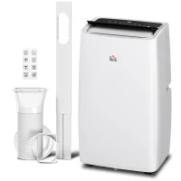 HOMCOM Portable Air Conditioner 14000 BTU, 4-in-1 Air Conditioning Unit, Dehumidifier, Cooling, Fan, Sleep Mode with 3 Speeds, Remote Control, LED Display, 24H Timer, Window Kit, Children Lock, 40m²(m-11)