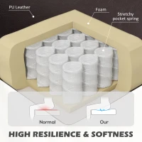 HOMCOM Faux Leather Simple Armchair - Brown(m-5)