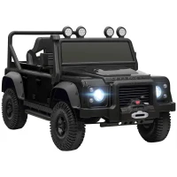 AIYAPLAY Kids Ride On Car with Remote Control, Music, Horn, 4 Spring Suspension Wheels, LED Lights for 3-5 Years Old, Black(m-1)